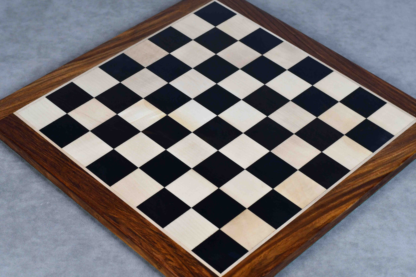Solid Ebony Maple Chess Board with Sheesham Border 17" (45 mm)