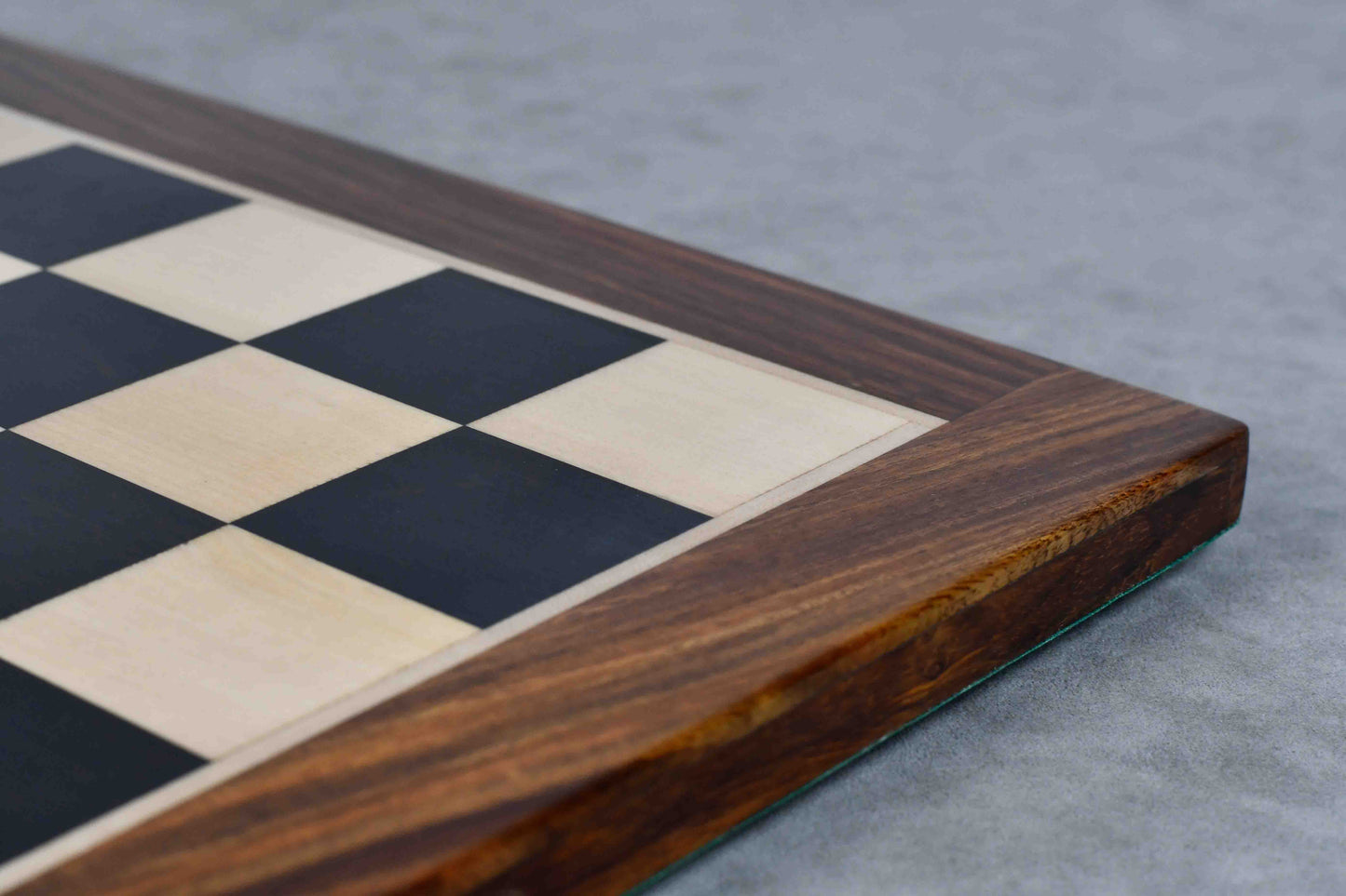 Solid Ebony Maple Chess Board with Sheesham Border 17" (45 mm)
