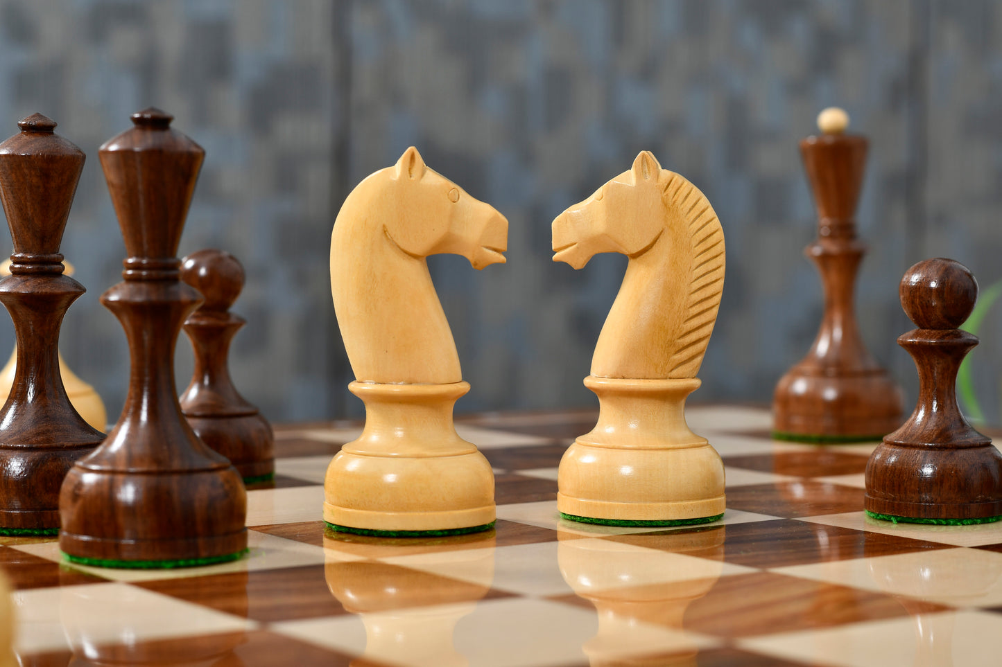 1935-60 Reproduced Russian Soviet Era Series Chess Pieces in Sheesham & Boxwood - 4.4" King