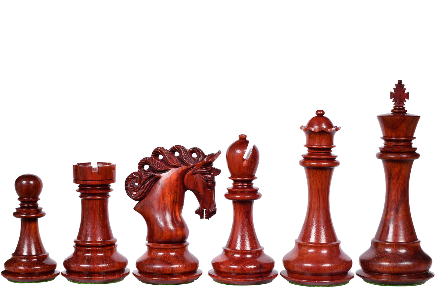 Combo of The Pegasus Series Artisan Staunton Chess Pieces ver 2.0 in Padauk Wood / Boxwood - 4.6" King with Solid Wooden Chess Board - 23"