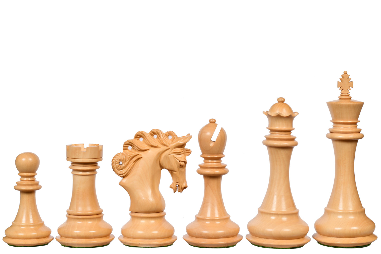 Combo of The Pegasus Series Artisan Staunton Chess Pieces ver 2.0 in Padauk Wood / Boxwood - 4.6" King with Solid Wooden Chess Board - 23"