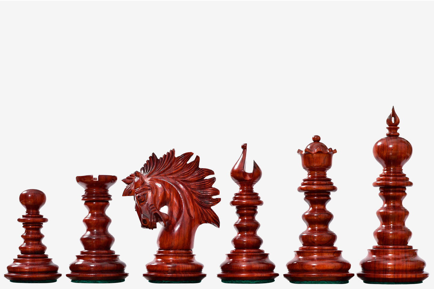 The St. Petersburg Luxury Artisan Series Chess Pieces in Bud Rosewood / Boxwood - 4.3" King with Storage Box
