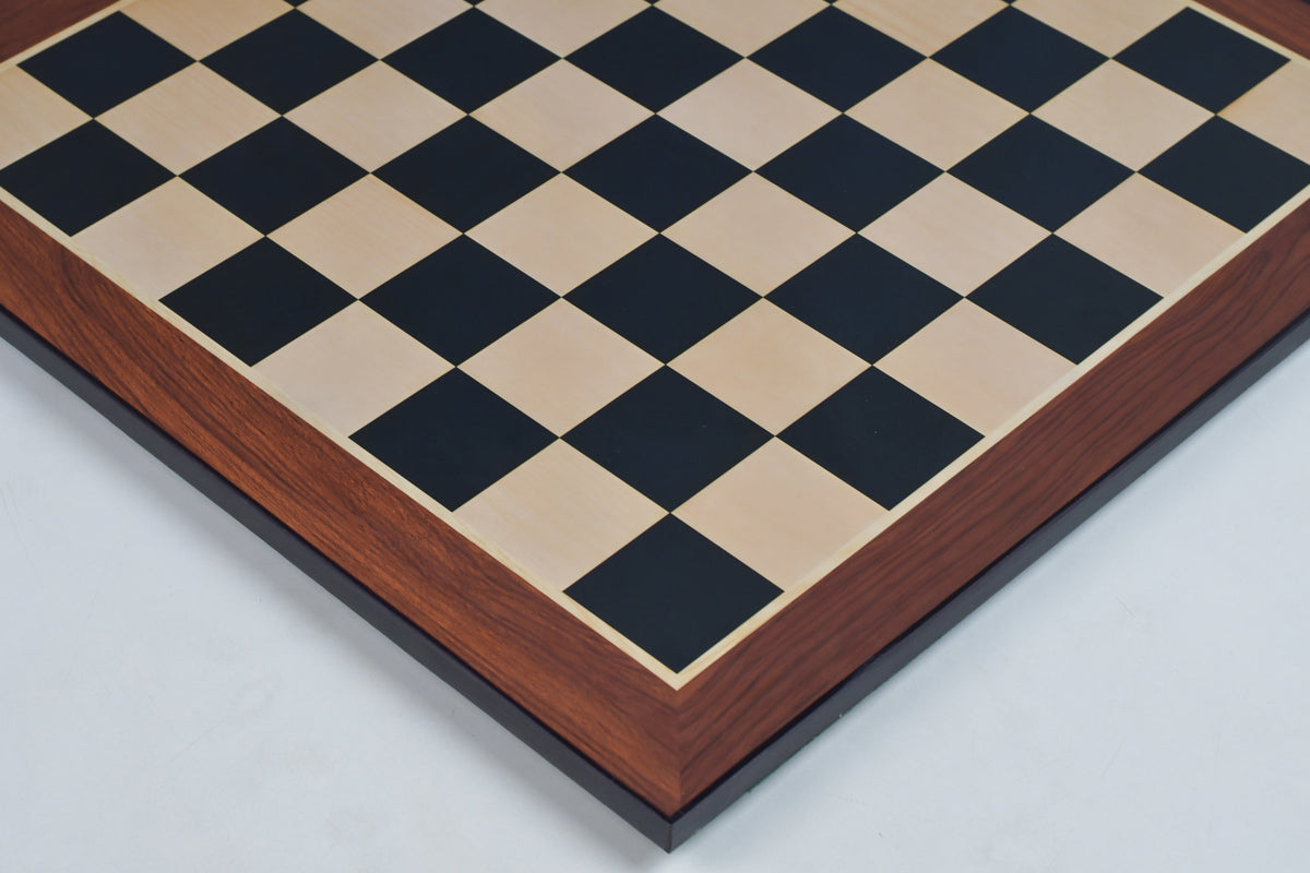 21" Wooden Chess Board in Ebony & Maple Look with Epoxy Matte Finish – 55mm Squares