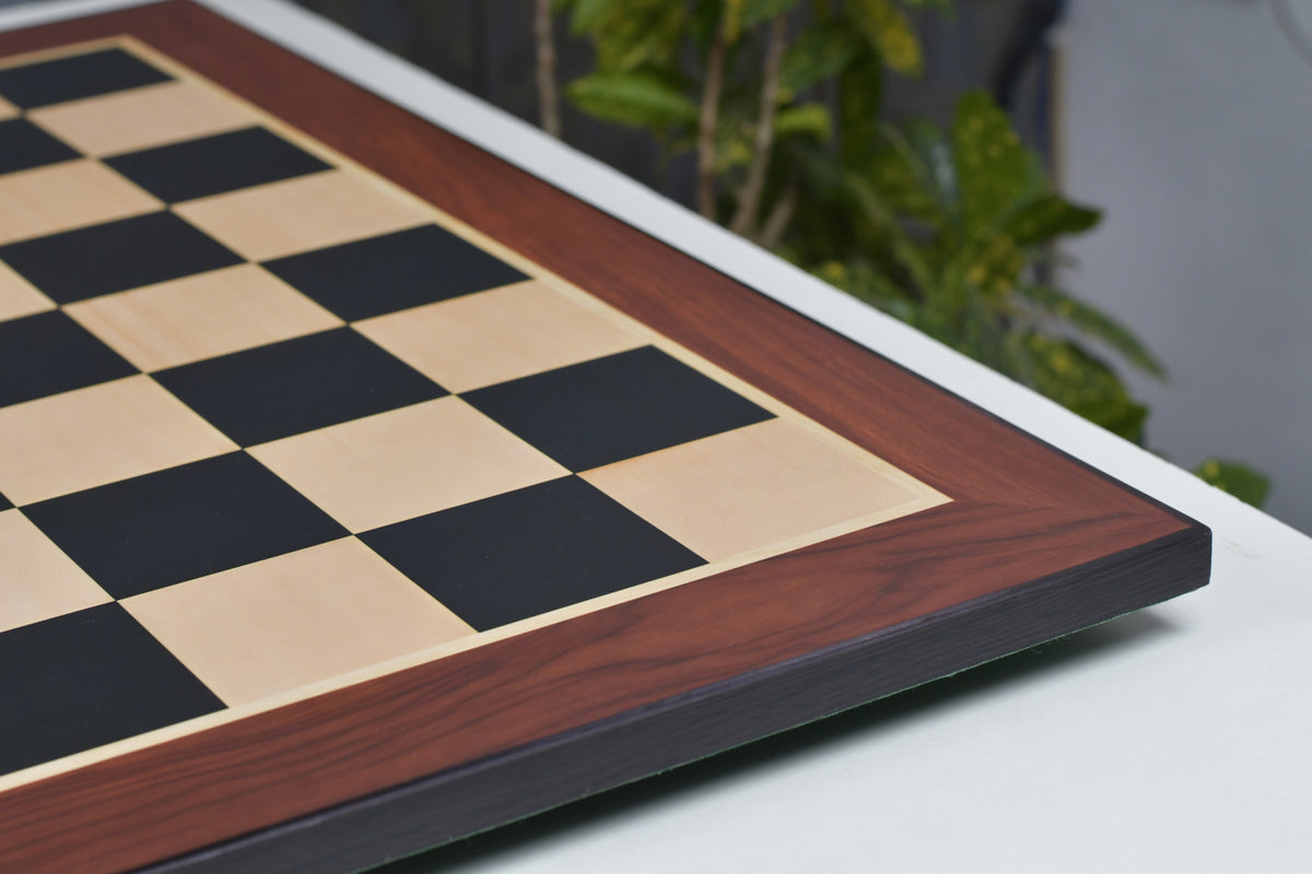 21" Wooden Chess Board in Ebony & Maple Look with Epoxy Matte Finish – 55mm Squares