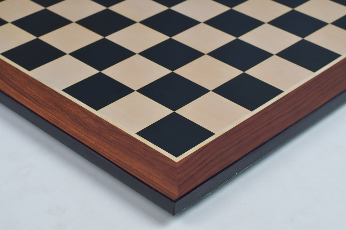 21" Wooden Chess Board in Ebony & Maple Look with Epoxy Matte Finish – 55mm Squares