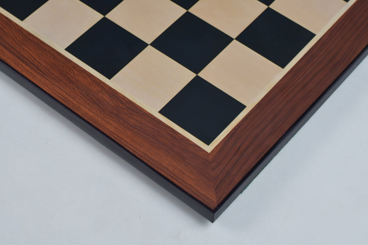 21" Wooden Chess Board in Ebony & Maple Look with Epoxy Matte Finish – 55mm Squares
