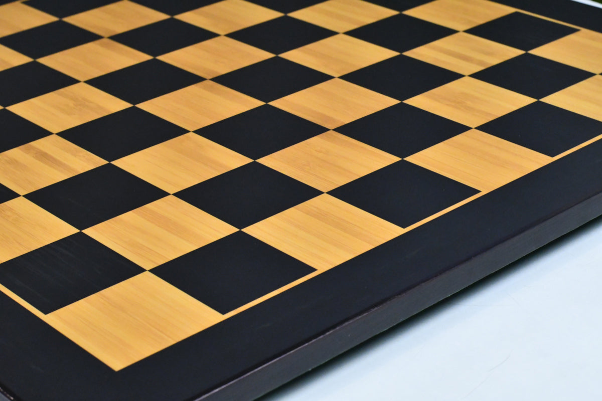 21" Wooden Chess Board in Ebony & Antique Wood Look with Epoxy Matte Finish - 55 mm