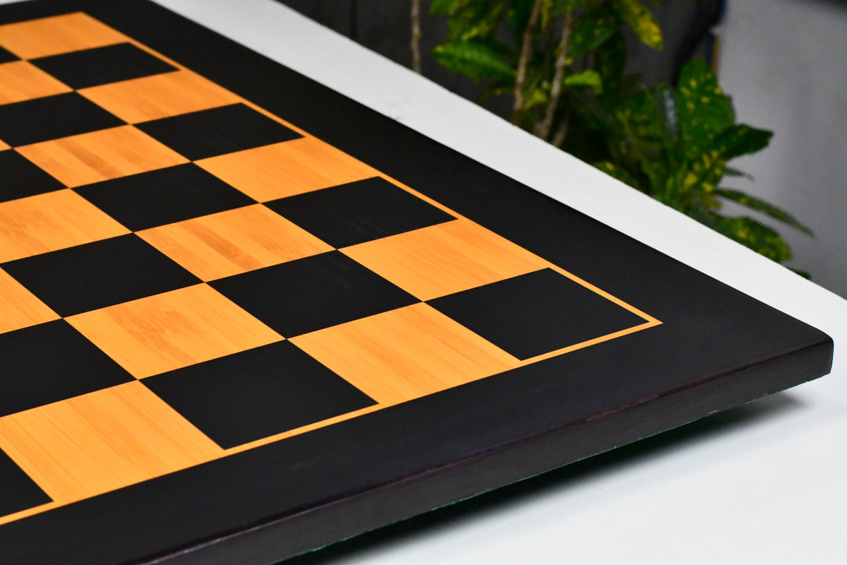 21" Wooden Chess Board in Ebony & Antique Wood Look with Epoxy Matte Finish - 55 mm
