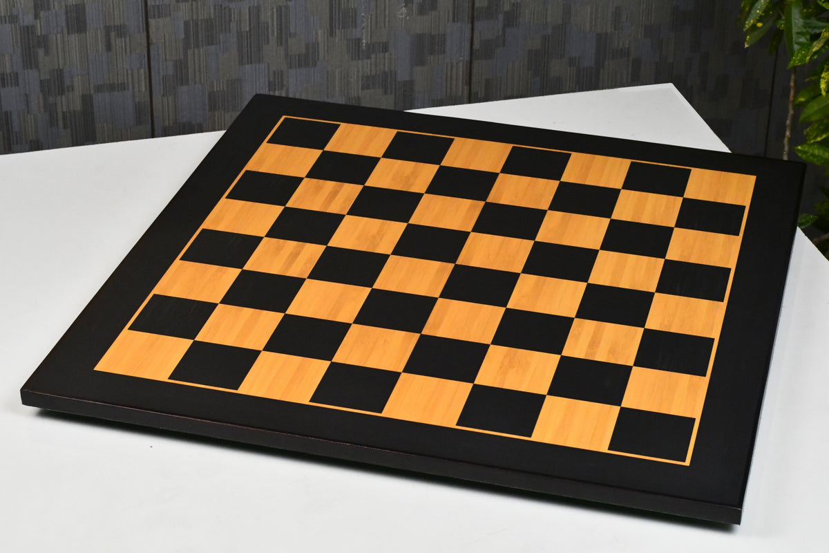 21" Wooden Chess Board in Ebony & Antique Wood Look with Epoxy Matte Finish - 55 mm