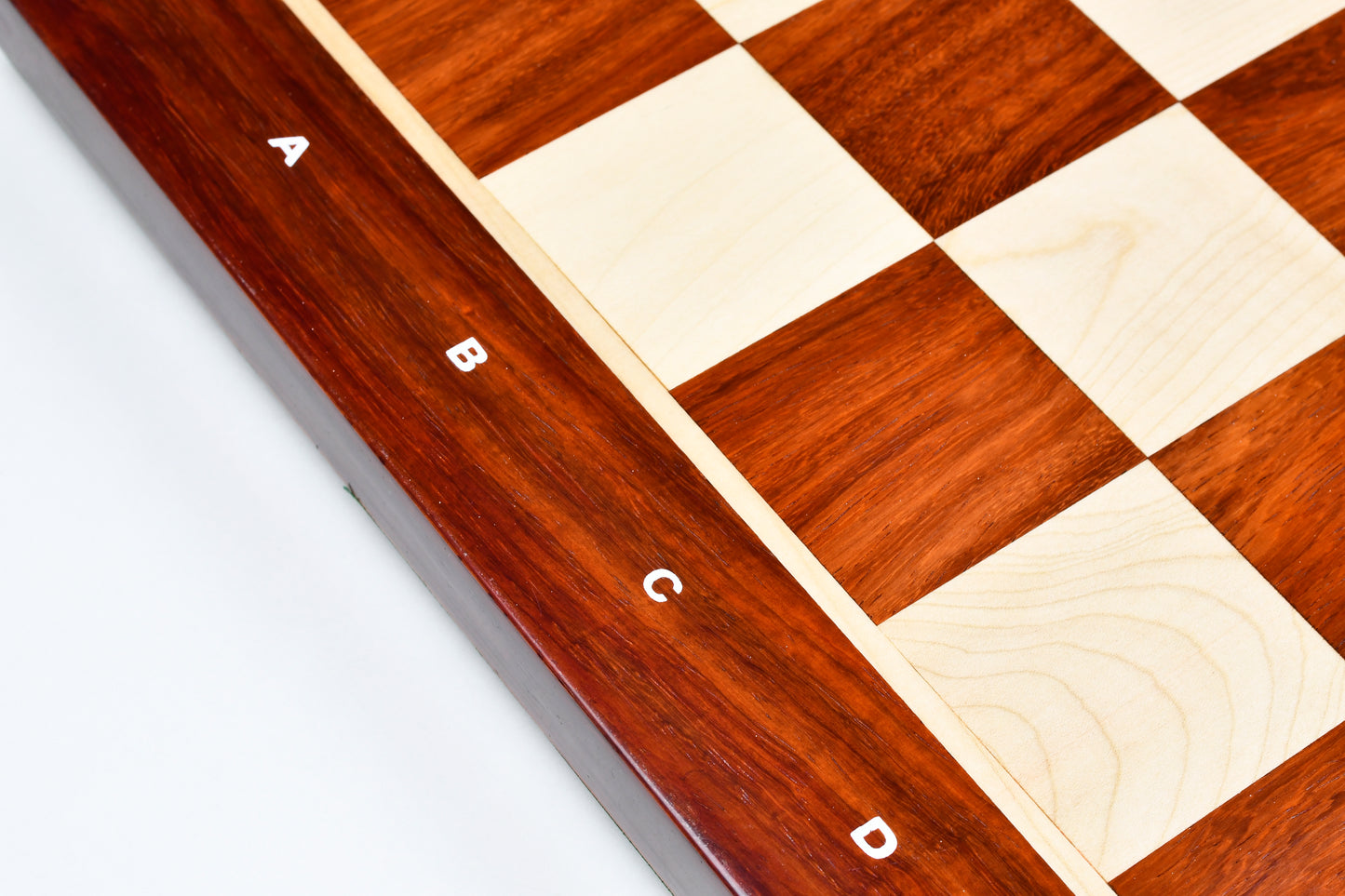 Wooden Chess Board with Notation Blood Red Bud Rose Wood 23" - 60 mm