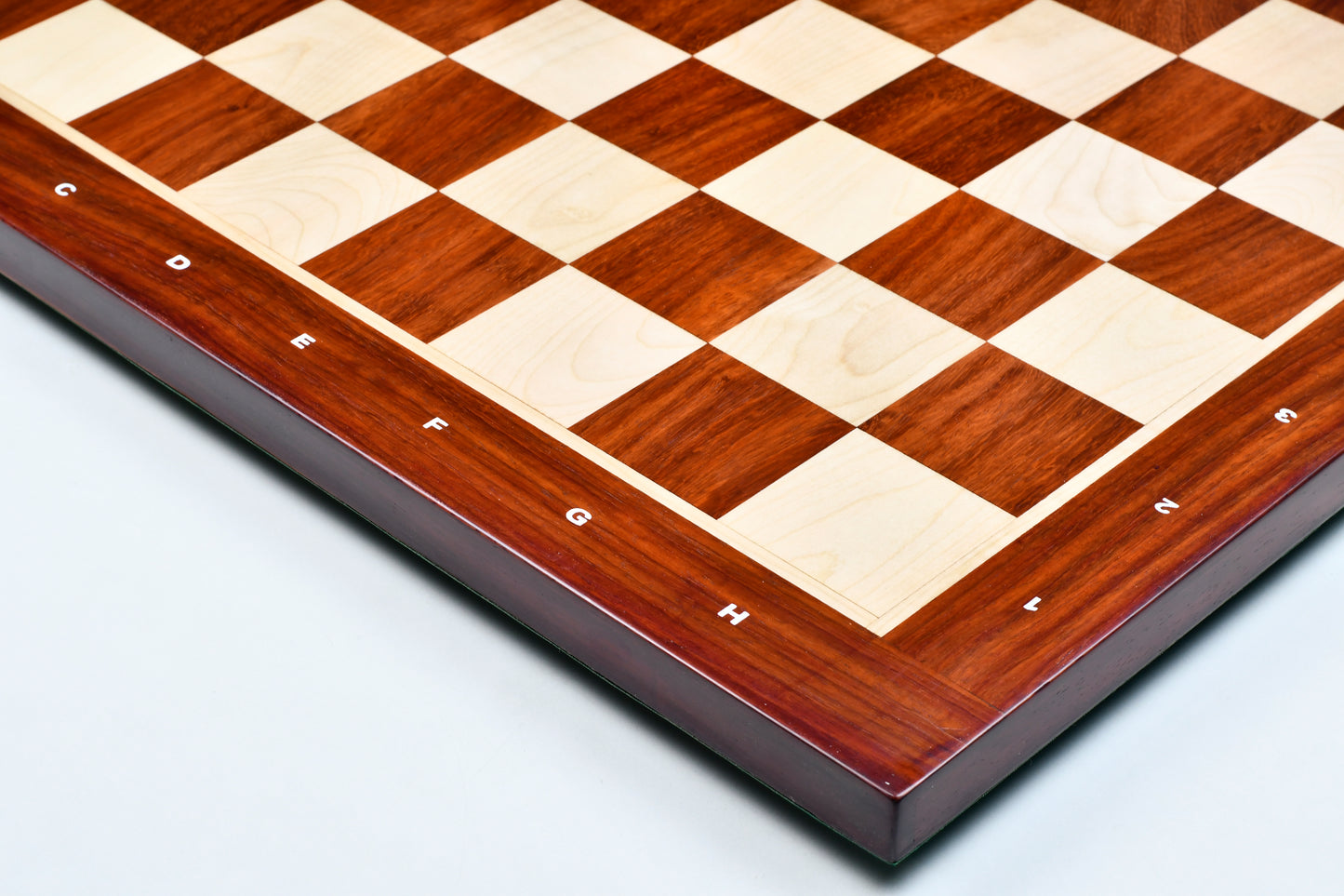Wooden Chess Board with Notation Blood Red Bud Rose Wood 23" - 60 mm