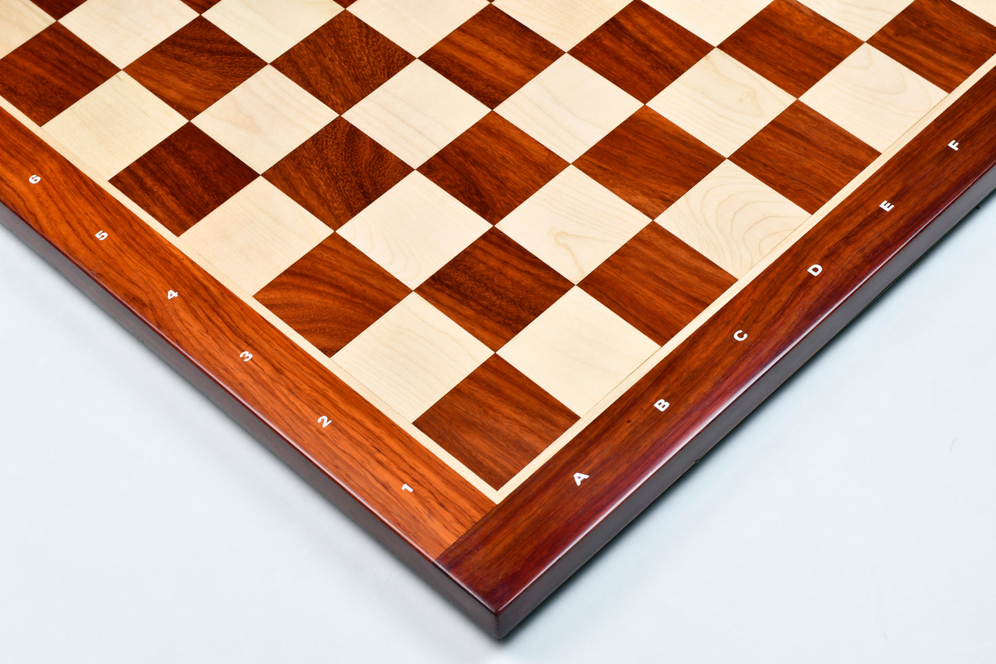 Wooden Chess Board with Notation Blood Red Bud Rose Wood 23" - 60 mm