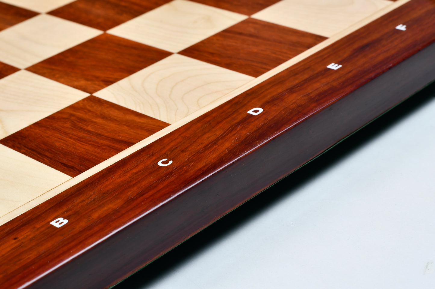 Wooden Chess Board with Notation Blood Red Bud Rose Wood 23" - 60 mm