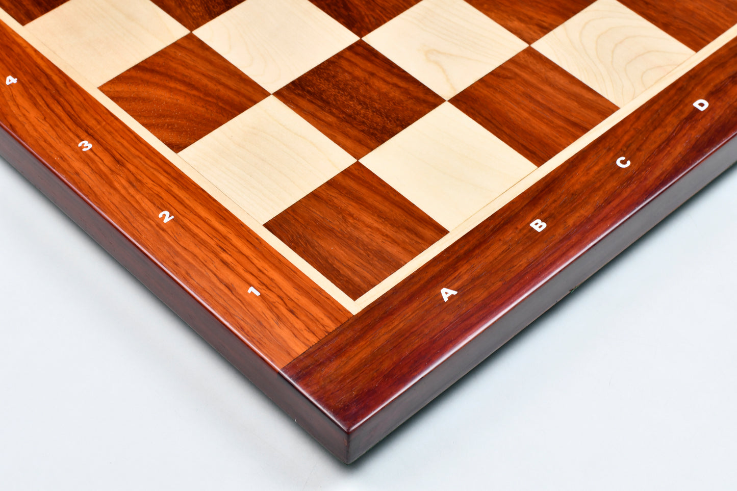 Wooden Chess Board with Notation Blood Red Bud Rose Wood 23" - 60 mm
