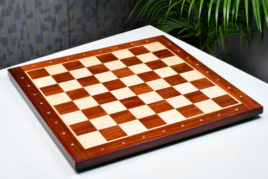 Wooden Chess Board with Notation Blood Red Bud Rose Wood 23" - 60 mm