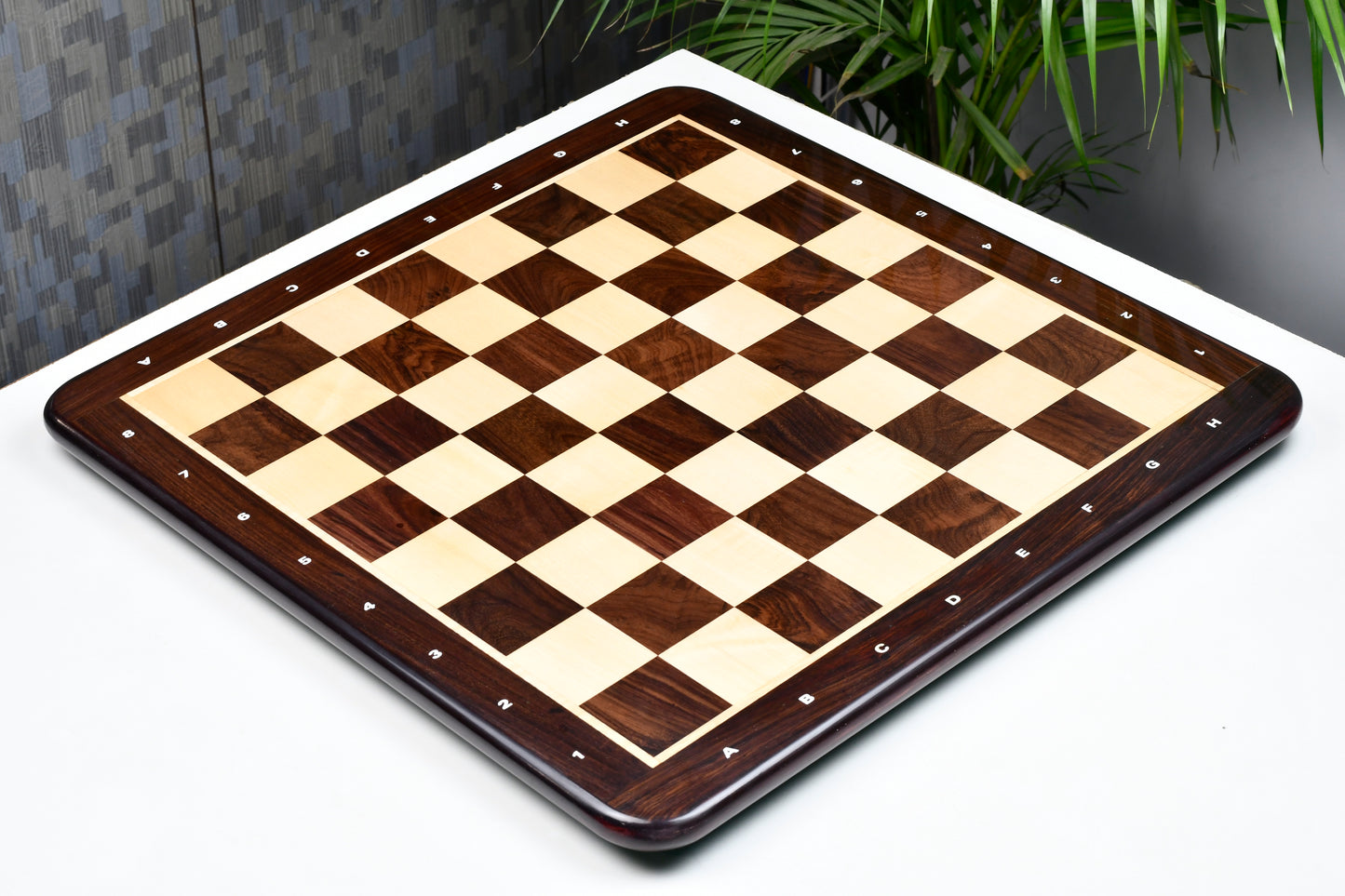 Wooden Chess Board with Notation Dark Brown Indian Rosewood 21" - 55 mm