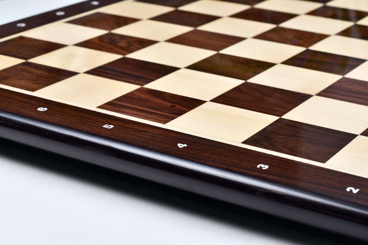 Wooden Chess Board with Notation Dark Brown Indian Rosewood 21" - 55 mm