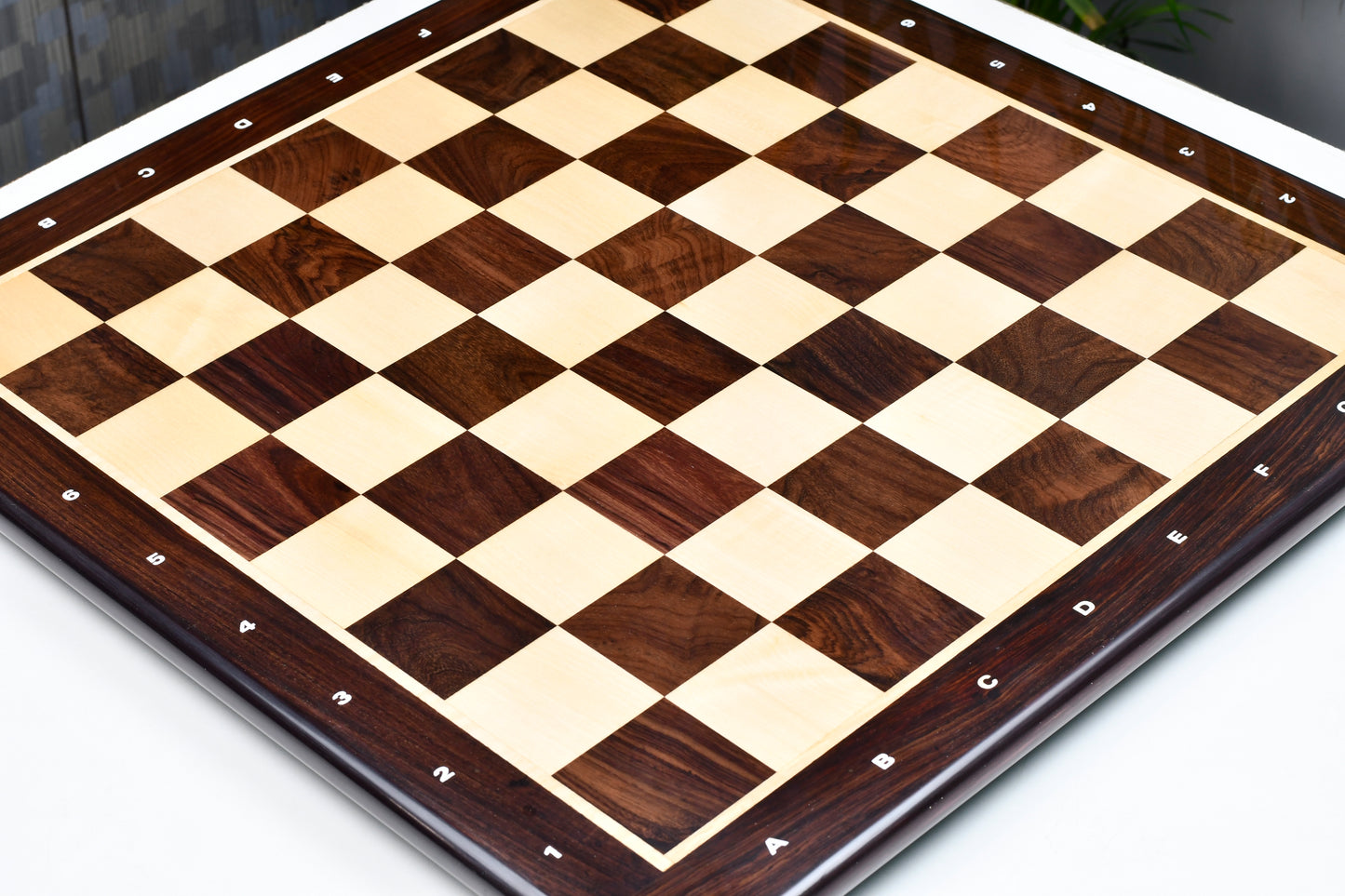 Wooden Chess Board with Notation Dark Brown Indian Rosewood 21" - 55 mm