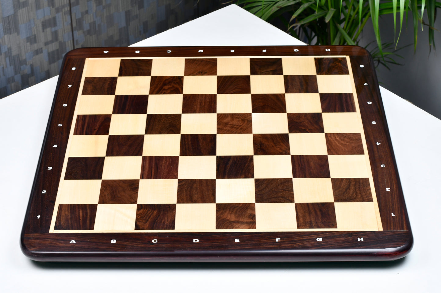 Wooden Chess Board with Notation Dark Brown Indian Rosewood 21" - 55 mm