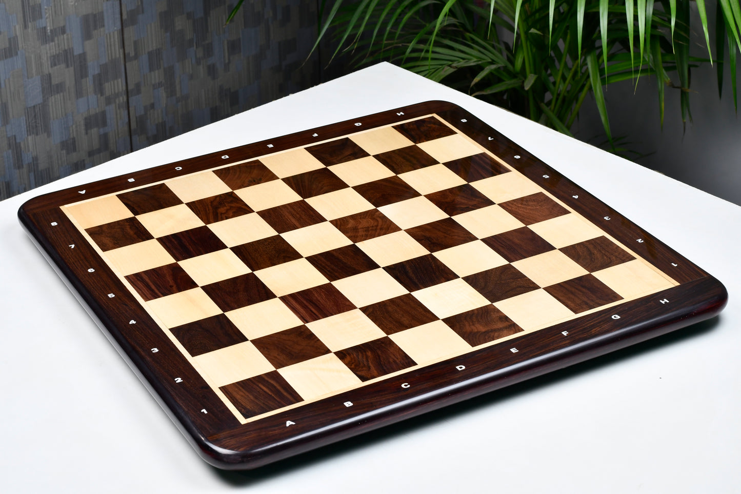 Wooden Chess Board with Notation Dark Brown Indian Rosewood 21" - 55 mm