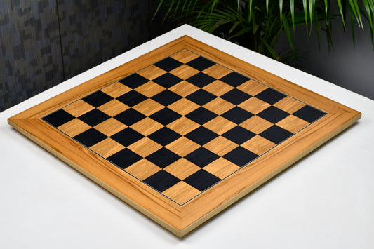Wooden Deluxe Black Dyed Poplar & Olive with Matte Finish Chess Board 22" - 55 mm