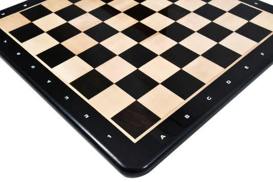 Wooden Chess Board with Notation in Ebony Wood & Maple 21" - 55 mm Square