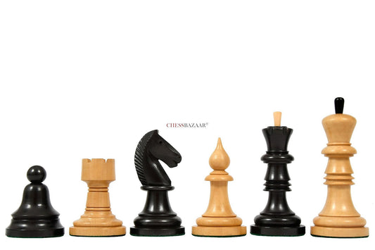 The Issac Lipnitsky 1946 Berlin Tournament Reproduced Chessmen in Ebonized Boxwood - 4.0" King