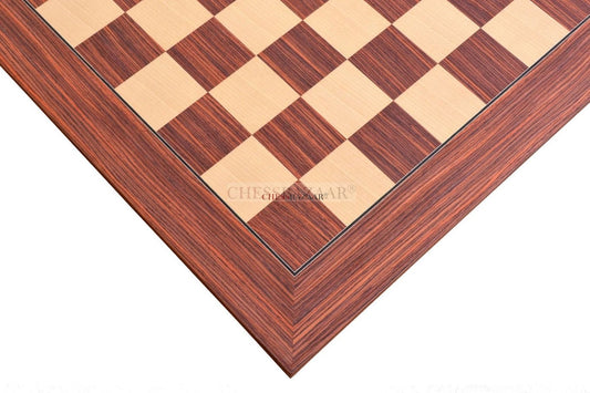 Veneered Luxury Chessboard Made Of Rosewood And Maple Wood - Size 54 mm