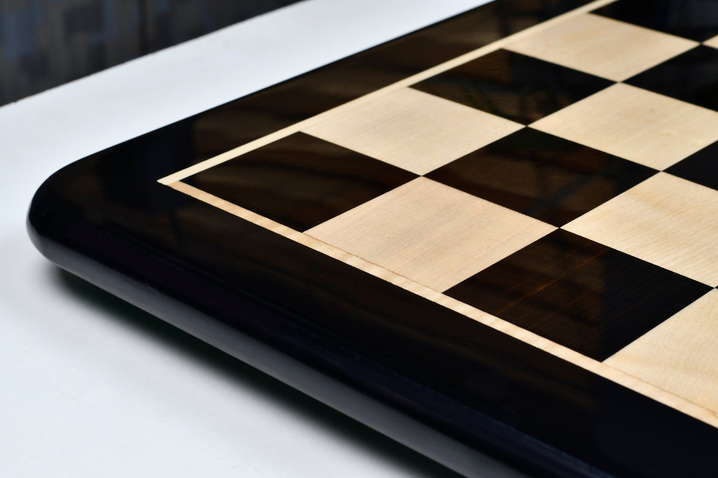 Wooden Chess Board in Ebony Wood & Maple 21" - 55 mm Square