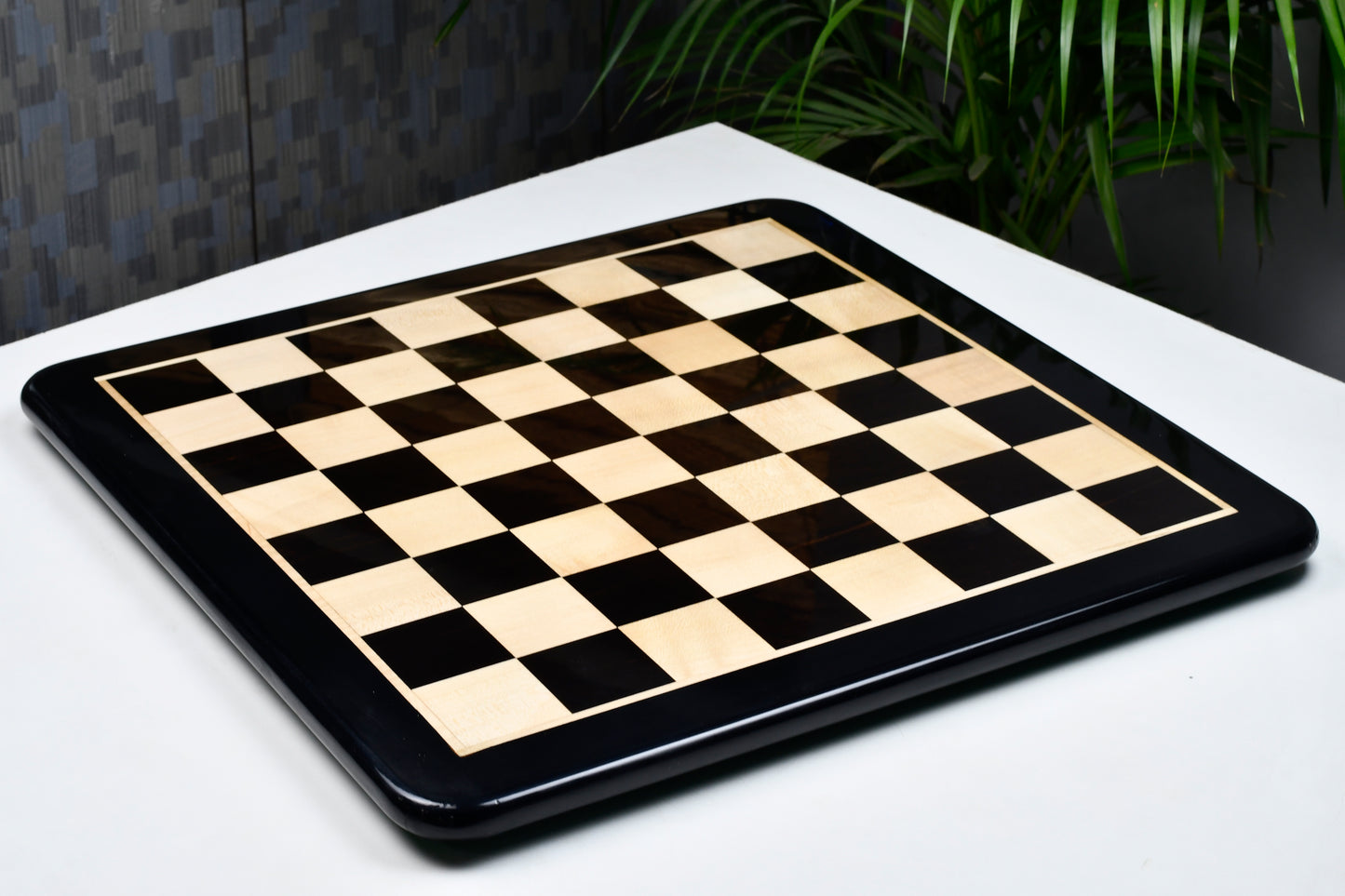 Wooden Chess Board in Ebony Wood & Maple 21" - 55 mm Square