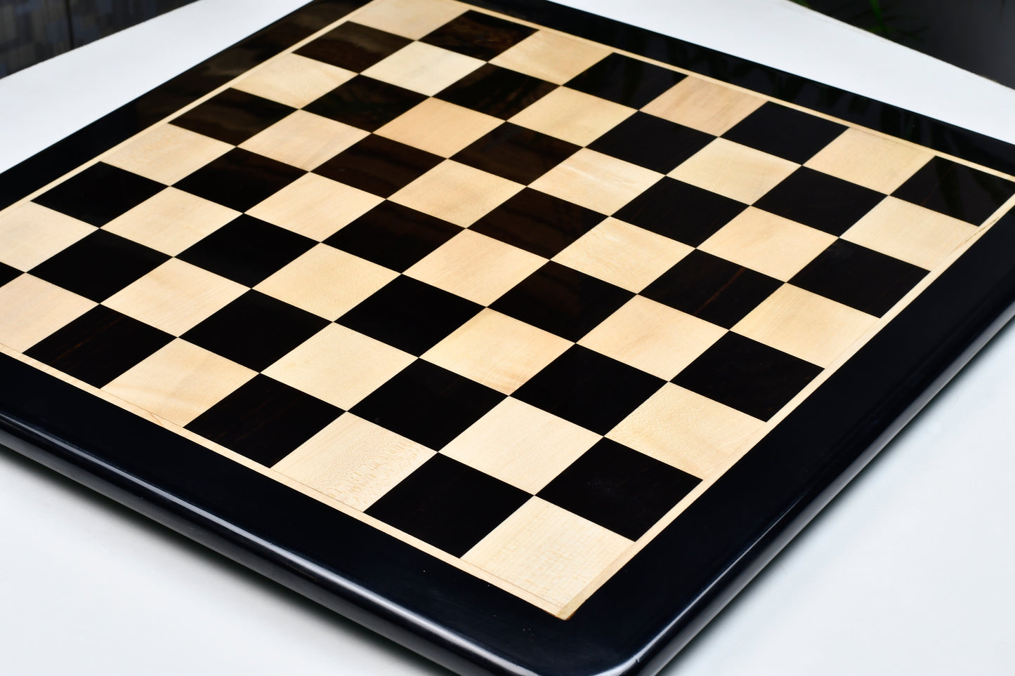 Wooden Chess Board in Ebony Wood & Maple 21" - 55 mm Square