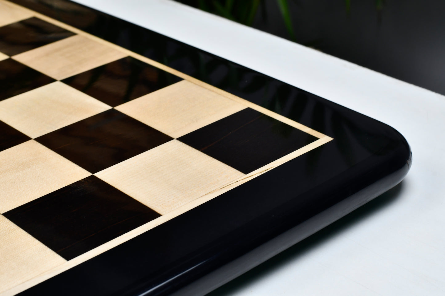 Wooden Chess Board in Ebony Wood & Maple 21" - 55 mm Square