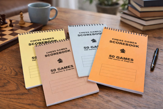 Standard Chess Score Book in Spiral Binding for Chess Tournaments - 50 Games(Pack of 4)