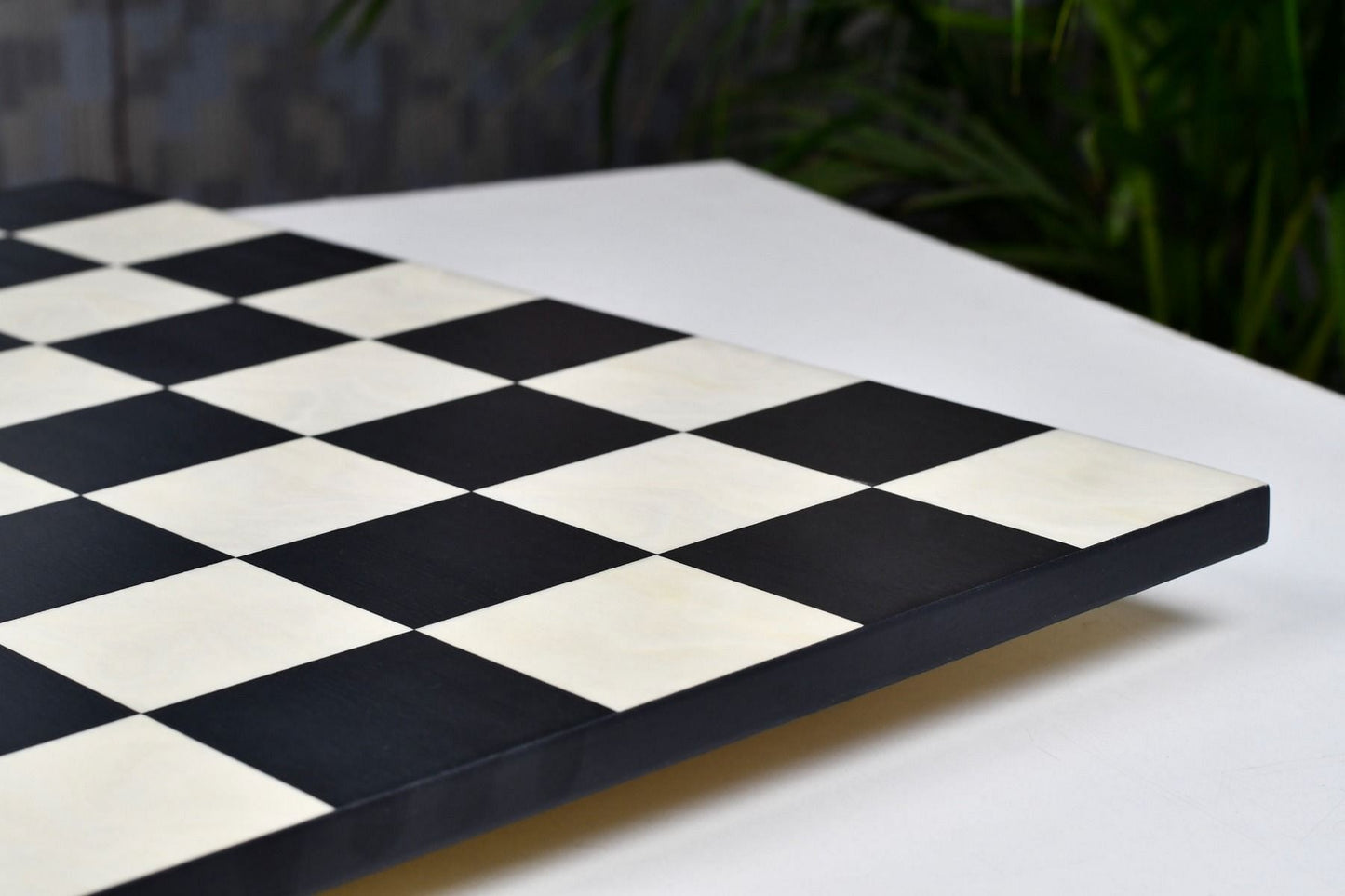 Minimalist Veneer Wooden Deluxe Black Anigre Maple Matte Finish Borderless Chess Board 19" - 60 mm