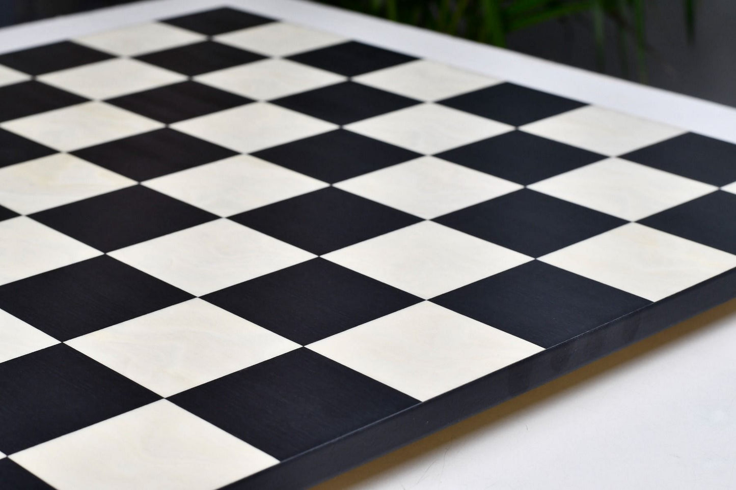 Minimalist Veneer Wooden Deluxe Black Anigre Maple Matte Finish Borderless Chess Board 19" - 60 mm