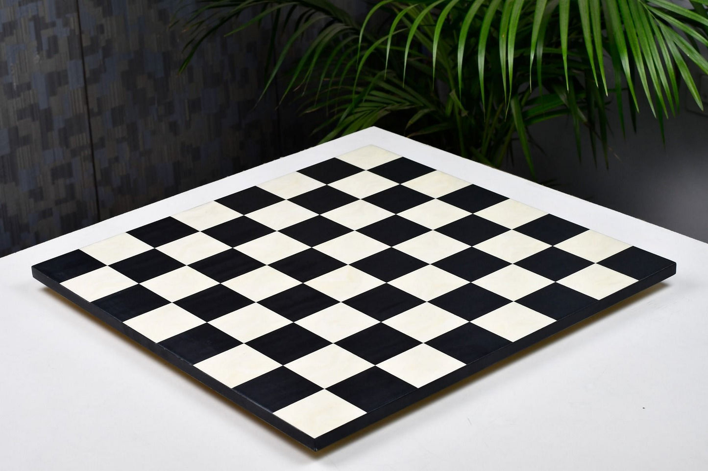 Minimalist Veneer Wooden Deluxe Black Anigre Maple Matte Finish Borderless Chess Board 19" - 60 mm