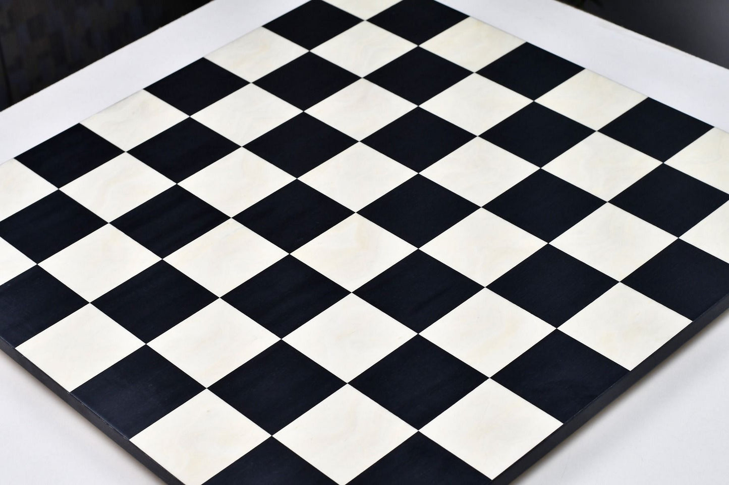 Minimalist Veneer Wooden Deluxe Black Anigre Maple Matte Finish Borderless Chess Board 19" - 60 mm