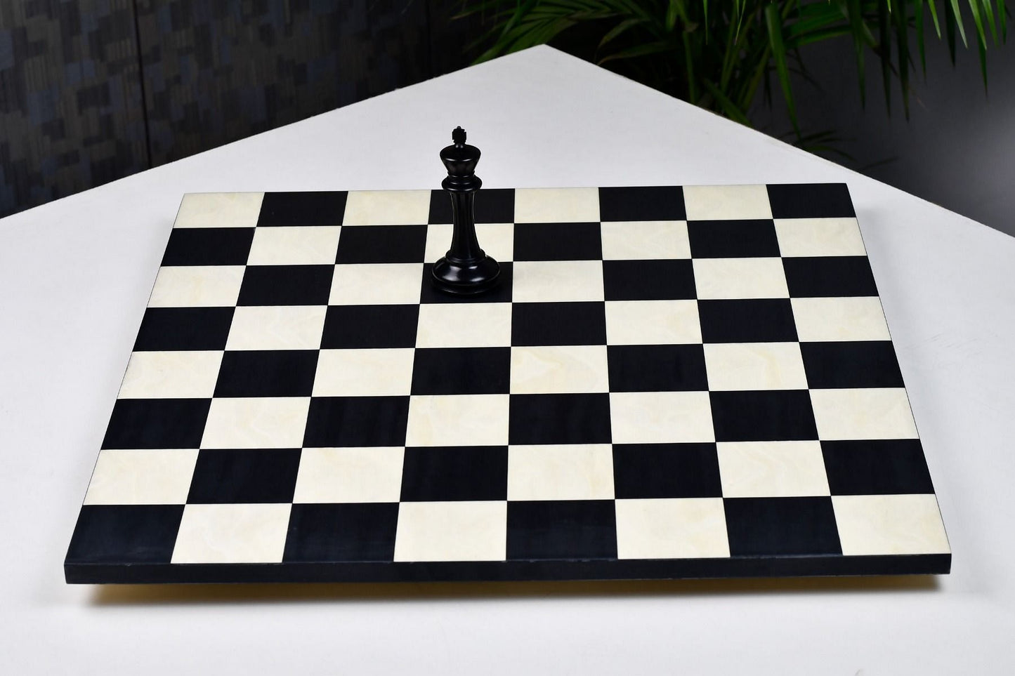 Minimalist Veneer Wooden Deluxe Black Anigre Maple Matte Finish Borderless Chess Board 19" - 60 mm