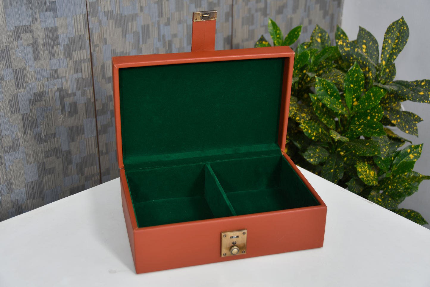Genuine Leather Brown Color Storage Box for 3" - 4" Chess Set