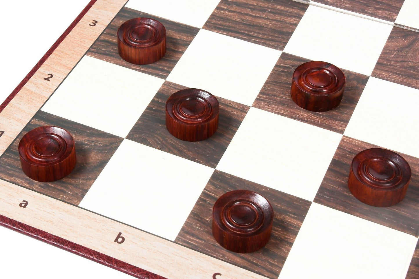 Wooden Checkers / Draught Set in Bud Rose Wood & Box wood - 30mm