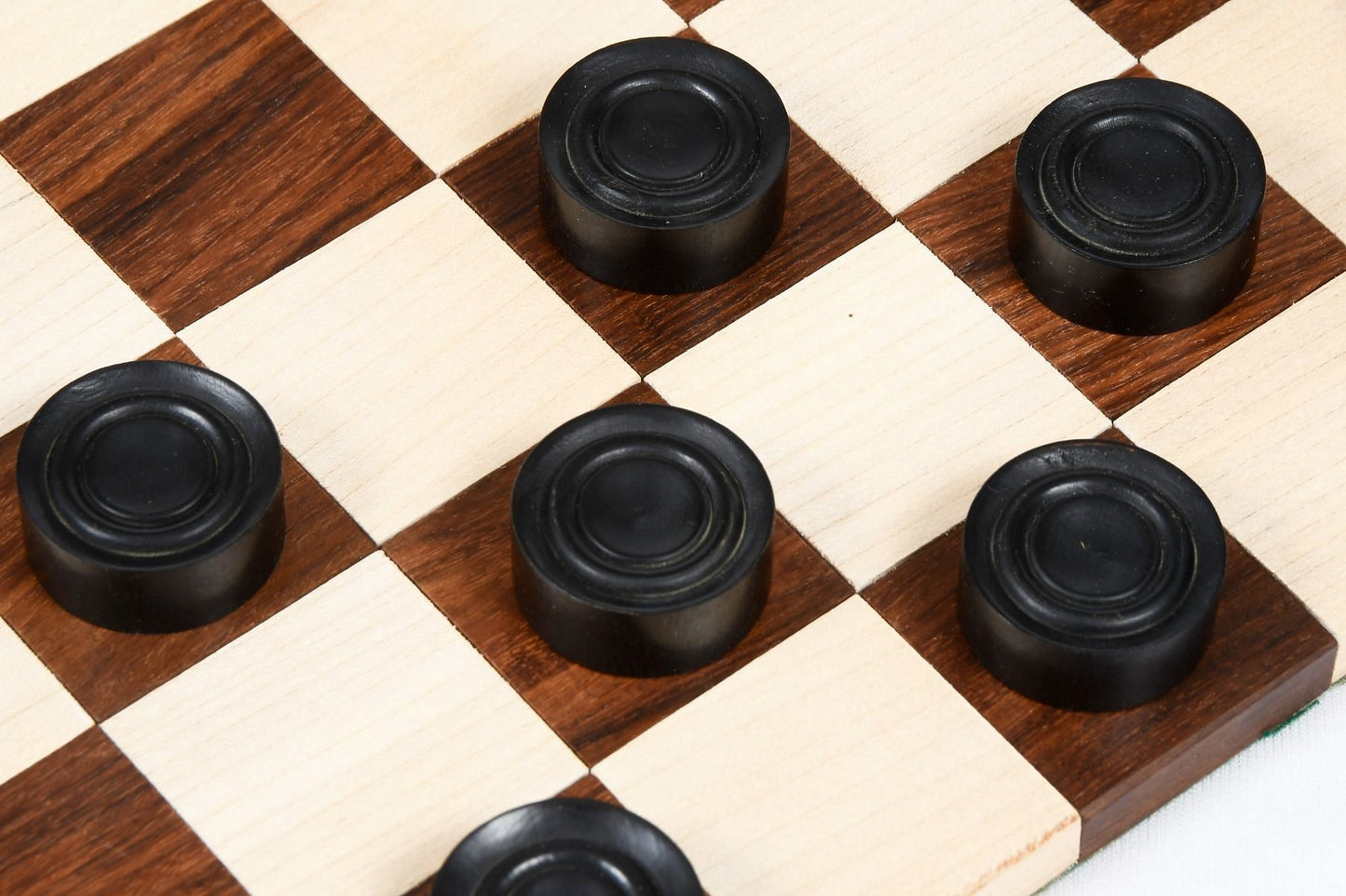 Wooden Checkers / Draught Set in Stained Dyed Boxwood & Natural Box wood - 30mm