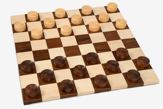 Wooden Checkers / Draught Set in Sheesham & Box wood - 30mm