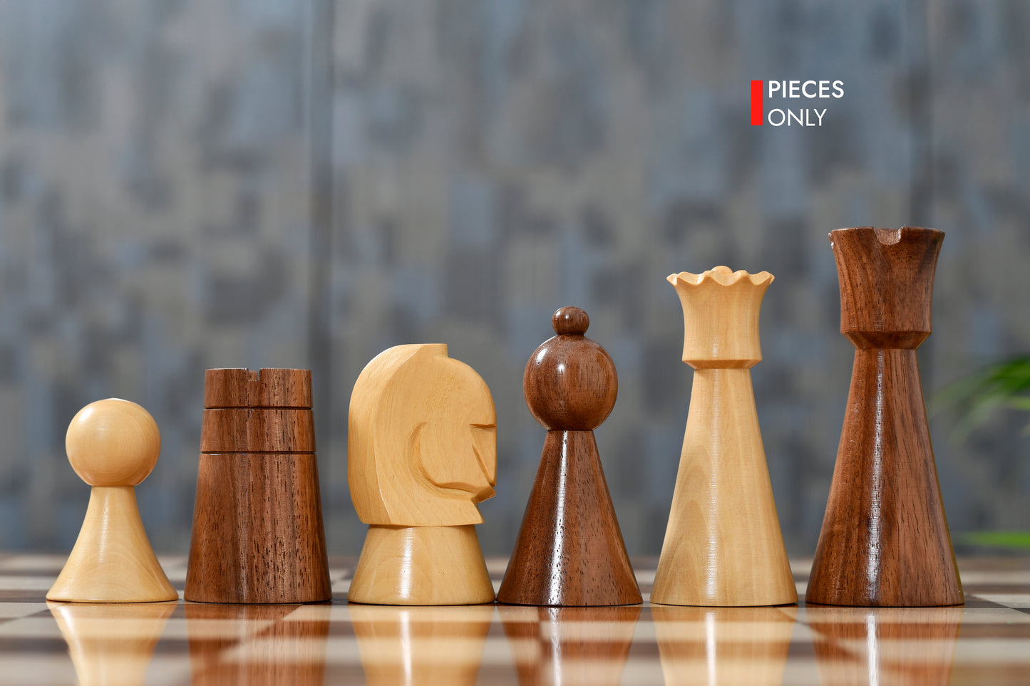 The Australian War Memorial Reproduced Chess Pieces by ACF in Sheesham & Natural Boxwood / King Base Stamping - 3.5" King