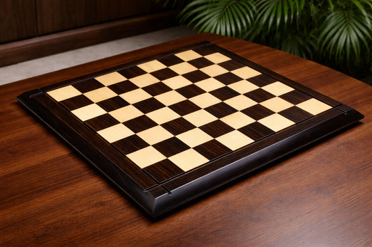 Deluxe Indian Rosewood / Maple Wooden Chess Board 23" - 60 mm