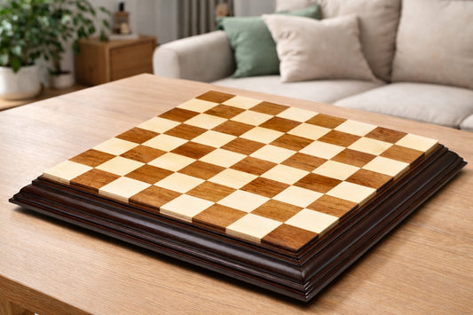 Beautiful Luxury Chess Board Sheesham Wood Maple - 21" 56 mm
