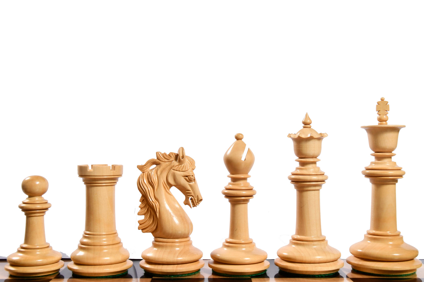 The French Warrior Luxury Wooden Chess Pieces in Ebony & Boxwood - 4.4" King