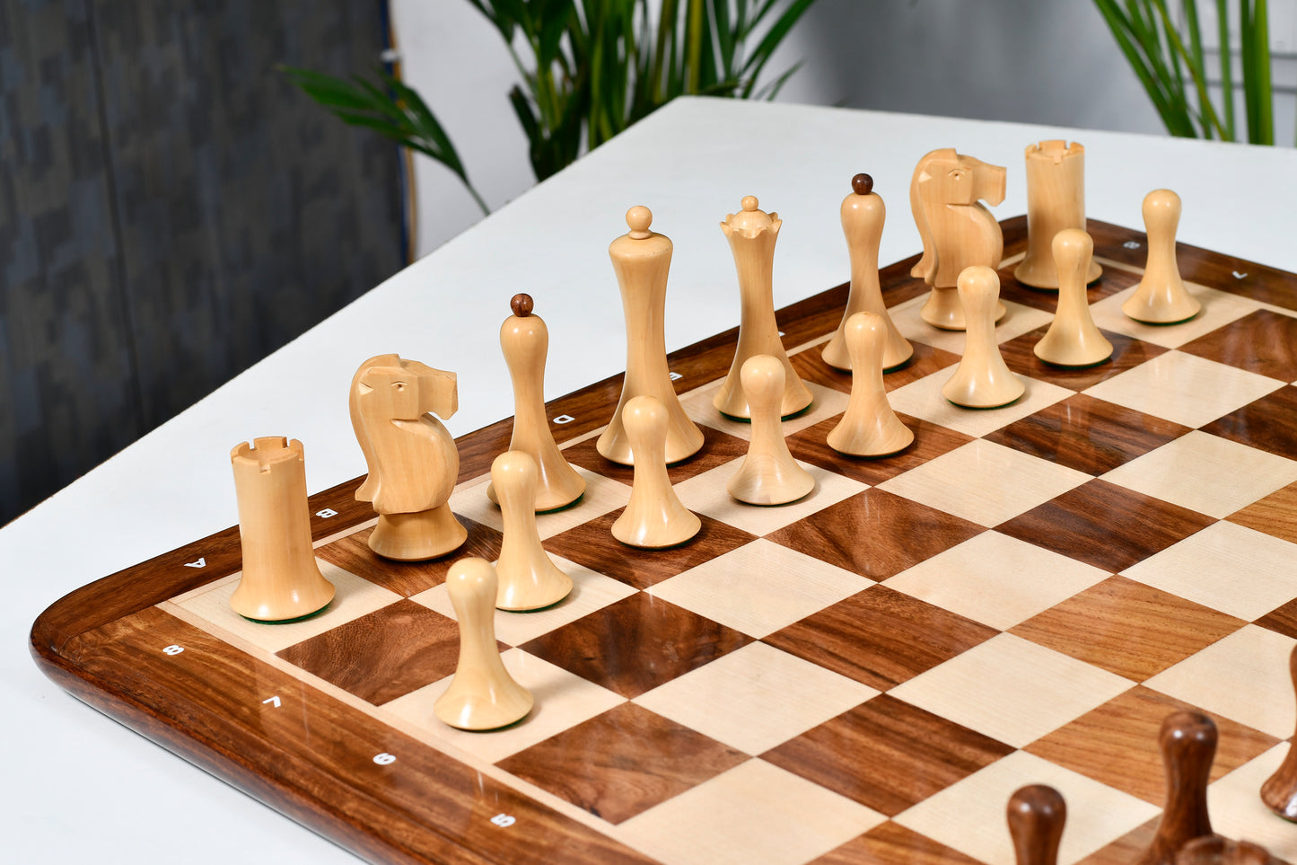 Minimalist Soviet-Style Chess Pieces In Sheesham & Boxwood - 3.7” King