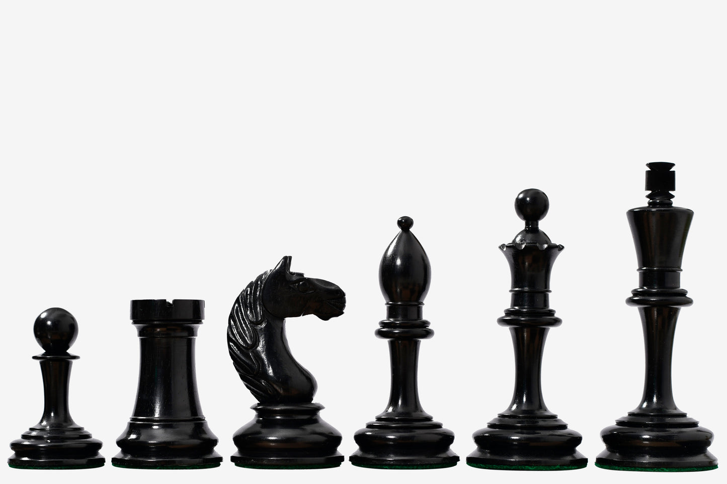 1933 Antonio Fabiano Botvinnik Style Weighted Chess Pieces in Antique & Ebonywood 3.8"- King