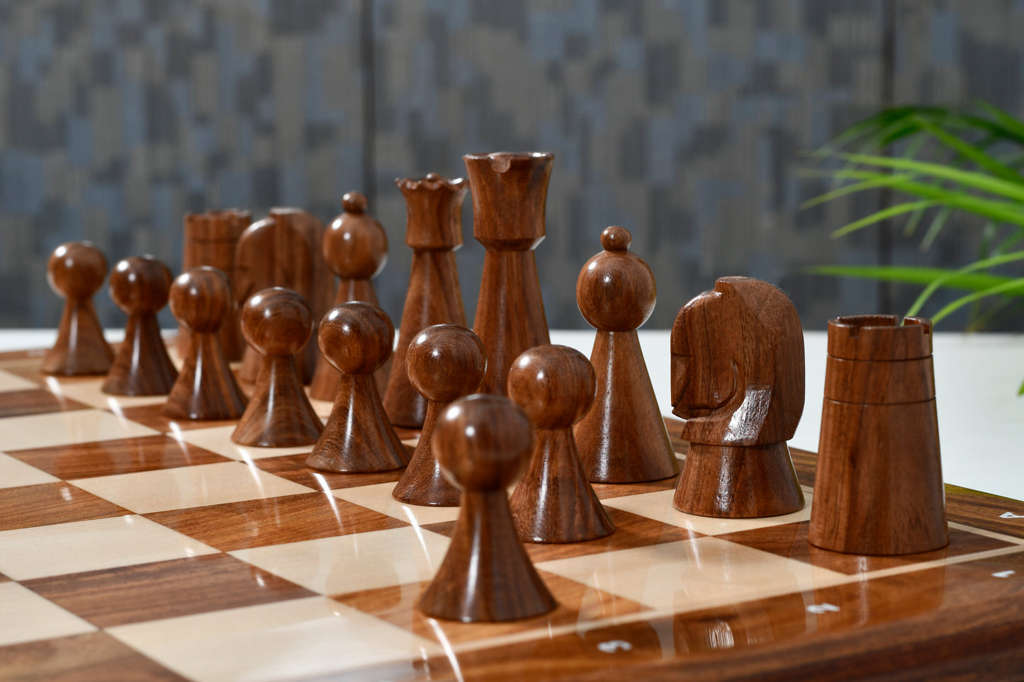 The Australian War Memorial Reproduced Chess Pieces by ACF in Sheesham & Natural Boxwood / King Base Stamping - 3.5" King