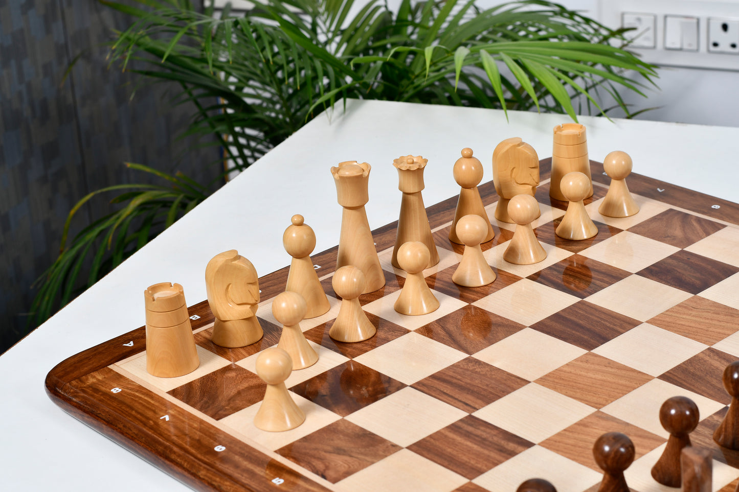 The Australian War Memorial Reproduced Chess Pieces by ACF in Sheesham & Natural Boxwood / King Base Stamping - 3.5" King